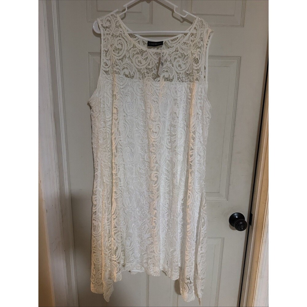 Lane Bryant Lace Handkerchief Hem Fairy Dress Womens Boho Cottagecore 26/28 $80